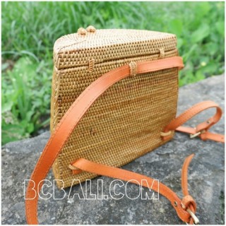 backpack handbag grass ata rattan handmade woven unique